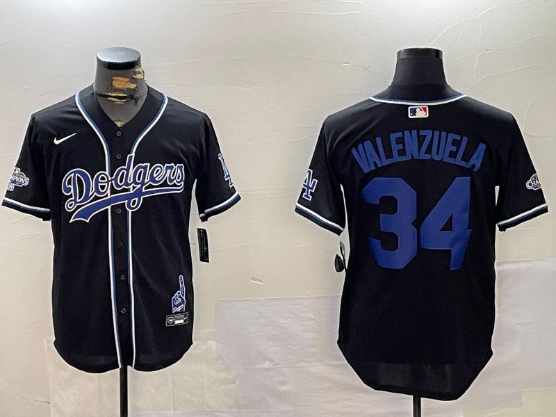 Men Los Angeles Dodgers #34 Valenzuela Black Game 2024 Nike MLB Jersey style 1202->los angeles dodgers->MLB Jersey